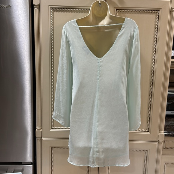 Astr Sea Green Long Sleeve Mini Dress Or Tunic Sz XS - Picture 6 of 8